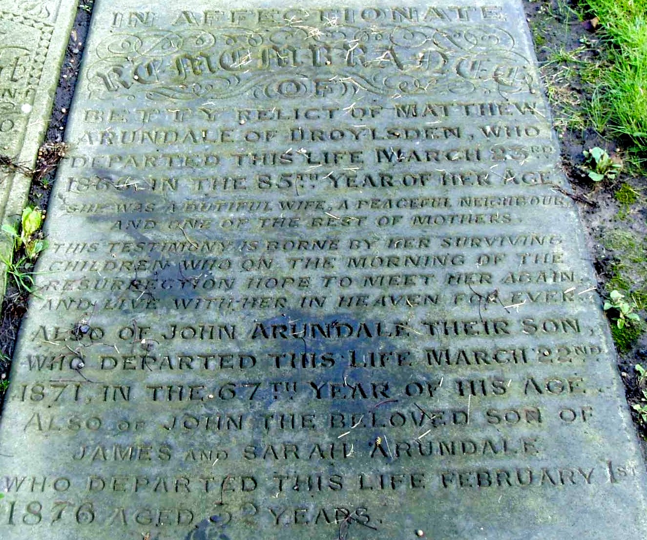 Betty Arundale grave stone St Stephens